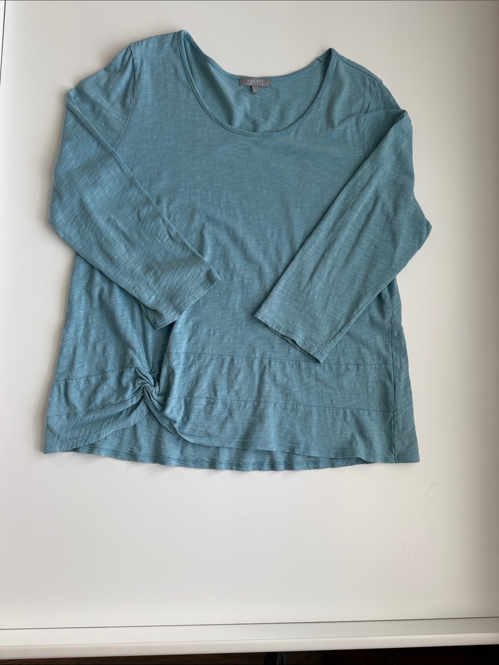 Habitat Teal Twist-Hem Top